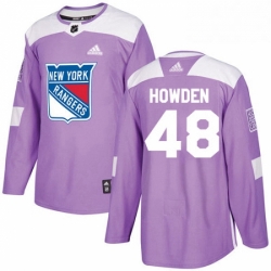 Youth Adidas New York Rangers 48 Brett Howden Authentic Purple Fights Cancer Practice NHL Jersey 