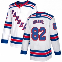 Youth Adidas New York Rangers 82 Joey Keane Authentic White Away NHL Jersey 