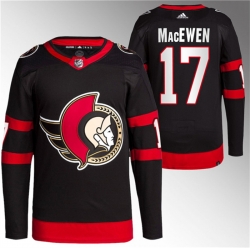 Men Ottawa Senators 17 Zack MacEwen Black Premier Breakaway Stitched Jersey