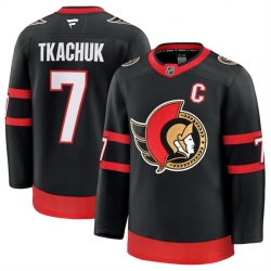 Men Ottawa Senators 7 Brady Tkachuk Black 2024 25 Home Stitched Hockey Jersey