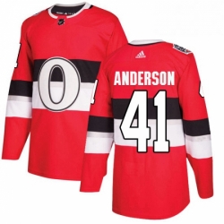 Mens Adidas Ottawa Senators 41 Craig Anderson Authentic Red 2017 100 Classic NHL Jersey 