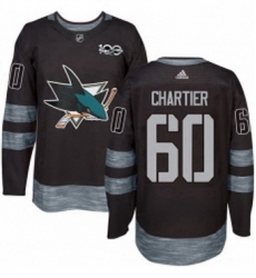 Mens Adidas San Jose Sharks 60 Rourke Chartier Authentic Black 1917 2017 100th Anniversary NHL Jersey 