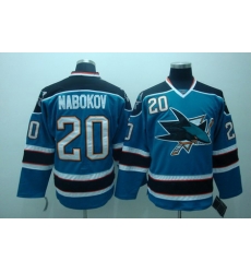 San Jose Sharks 20 Evgeni nabokov blue Jerseys