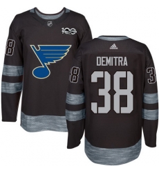 Blues #38 Pavol Demitra Black 1917 2017 100th Anniversary Stitched NHL Jersey