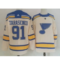 Men St Louis Blues 91 Vladimir Tarasenko Cream 2022 Winter Classic Authentic Jersey