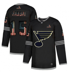 Men St.Louis Blues 15 Robby Fabbri Black USA Flag Fashion Adidas Jersey