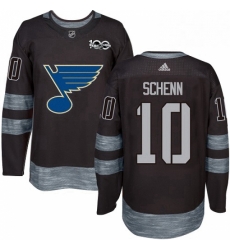 Mens Adidas St Louis Blues 10 Brayden Schenn Authentic Black 1917 2017 100th Anniversary NHL Jersey 