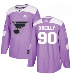 Mens Adidas St Louis Blues 90 Ryan OReilly Authentic Purple Fights Cancer Practice NHL Jerse