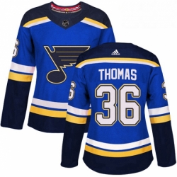 Womens Adidas St Louis Blues 36 Robert Thomas Premier Royal Blue Home NHL Jersey 