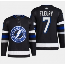 Men Tampa Bay Lightning 7 Haydn Fleury Black Alternate Premier Breakaway Stitched Jersey