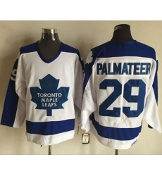 Maple Leafs #29 Mike Palmateer WhiteBlue CCM Throwback Stitched NHL Jersey