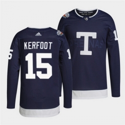 Men Toronto Maple Leafs 15 Alexander Kerfoot 2022 Heritage Classic Navy Stitched jersey