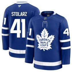 Men Toronto Maple Leafs Anthony Stolarz 41 Fanatics Home Blue Premium Stitched Hockey Jersey