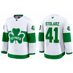 Men Toronto Maple Leafs Anthony Stolarz 41 White St Patricks Authentic Jersey
