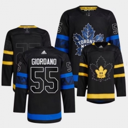 Men Toronto Maple Leafs Black 55 Mark Giordano Alternate Premier Breakaway Reversible Stitched Jersey