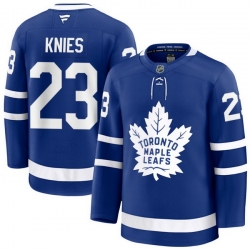 Men Toronto Maple Leafs Matthew Knies 23 Fanatics Home Blue Premium Stitched Hockey Jersey