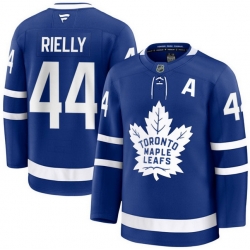 Men Toronto Maple Leafs Morgan Rielly 44 Fanatics Home Blue Premium Stitched Hockey Jersey