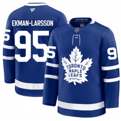 Men Toronto Maple Leafs Oliver Ekman 95 Fanatics Home Blue Premium Stitched Hockey Jersey