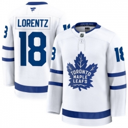 Men Toronto Maple Leafs Steven Lorentz 18 Fanatics Away White Premium Stitched Hockey Jersey