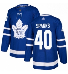 Mens Adidas Toronto Maple Leafs 40 Garret Sparks Authentic Royal Blue Home NHL Jersey 