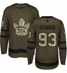 Mens Adidas Toronto Maple Leafs 93 Doug Gilmour Authentic Green Salute to Service NHL Jersey 