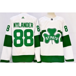 Men's Toronto Maple Leafs #88 William Nylander White St Patricks Authentic Jersey