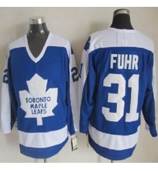 Toronto Maple Leafs #31 Grant Fuhr Blue White CCM Throwback Stitched NHL Jersey