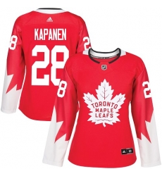 Maple Leafs #28 Kasperi Kapanen Red Alternate Womens Stitched NHL Jersey