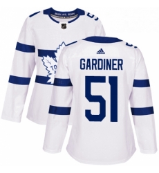 Womens Adidas Toronto Maple Leafs 51 Jake Gardiner Authentic White 2018 Stadium Series NHL Jersey 