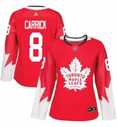 Womens Adidas Toronto Maple Leafs 8 Connor Carrick Authentic Red Alternate NHL Jersey 