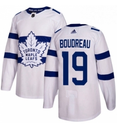 Youth Adidas Toronto Maple Leafs 19 Bruce Boudreau Authentic White 2018 Stadium Series NHL Jersey 