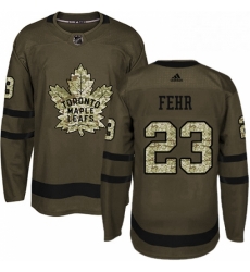 Youth Adidas Toronto Maple Leafs 23 Eric Fehr Authentic Green Salute to Service NHL Jersey 