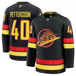 Men Vancouver Canucks 40 Elias Pettersson Black 2024 25 Alternate Stitched Hockey Jersey