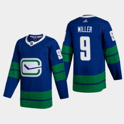 Vancouver Canucks 9 JT Miller Men Adidas 2020 21 Authentic Player Alternate Stitched NHL Jersey Blue