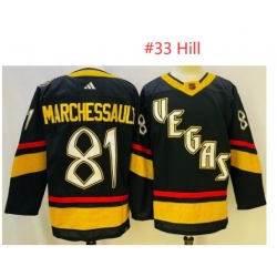 Men Vegas Golden Knights #33 Adin Hill Black 2022 23 Reverse Retro Stitched NHL Jersey