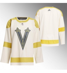 Men Vegas Golden Knights Blank Cream 2024 Winter Classic Breakaway Stitched Jersey