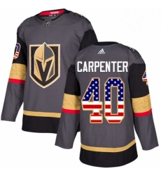 Mens Adidas Vegas Golden Knights 40 Ryan Carpenter Authentic Gray USA Flag Fashion NHL Jersey