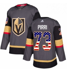 Mens Adidas Vegas Golden Knights 73 Brandon Pirri Authentic Gray USA Flag Fashion NHL Jersey 