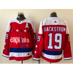 Men Washington Capitals Nicklas Backstrom 19 white Red 2020 21 Reverse Retro Adidas Jersey