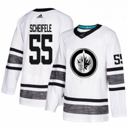 Mens Adidas Winnipeg Jets 55 Mark Scheifele White 2019 All Star Game Parley Authentic Stitched NHL Jersey 