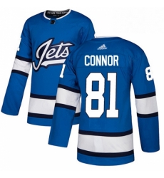 Mens Adidas Winnipeg Jets 81 Kyle Connor Authentic Blue Alternate NHL Jersey 