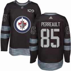 Mens Adidas Winnipeg Jets 85 Mathieu Perreault Premier Black 1917 2017 100th Anniversary NHL Jersey 