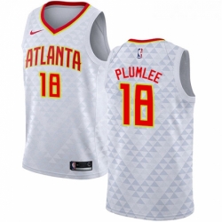 Womens Nike Atlanta Hawks 18 Miles Plumlee Swingman White NBA Jersey Association Edition 