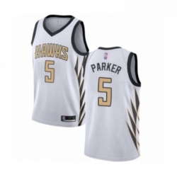 Youth Atlanta Hawks 5 Jabari Parker Swingman White Basketball Jersey City Edition 