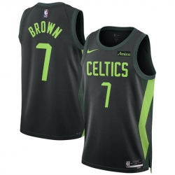 Men Boston Celtics 7 Jaylen Brown Black 2024 25 City Edition Stitched Basketball Jersey