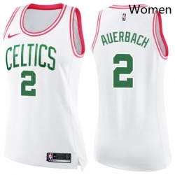 Womens Nike Boston Celtics 2 Red Auerbach Swingman WhitePink Fashion NBA Jersey