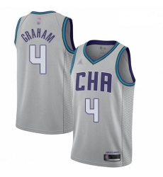 Hornets 4 Devonte Graham Gray Basketball Jordan Swingman City Edition 2019 20 Jersey