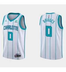 Men Charlotte Hornets 0 Miles Bridges White Stitched Basketball Jersey