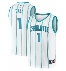 Men Charlotte Hornets 1 LaMelo Ball White Association Edition Stitched Basketball Jersey