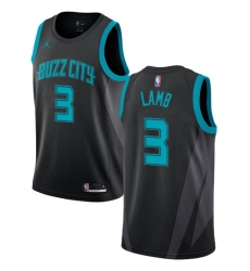 Nike Hornets #3 Jeremy Lamb Black NBA Jordan Swingman City Edition 2018 19 Jersey